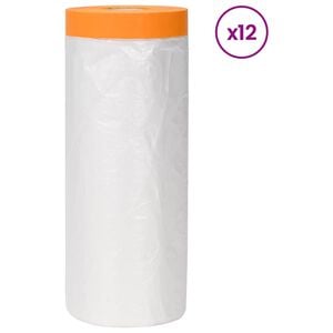 vidaXL Staubschutzfolie mit Klebeband 12 Stk. Transparent HDPE
