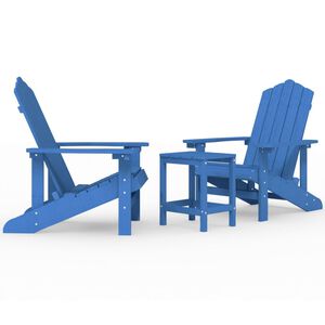 vidaXL Adirondack-Gartenst&uuml;hle mit Tisch HDPE Aquamarin