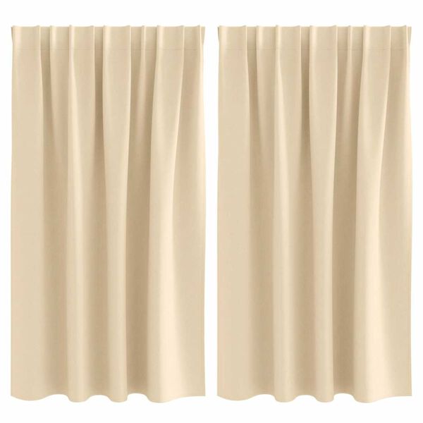 vidaXL Verdunkelungs-Vorh&auml;nge mit Ringen 2 pcs Creme 140 x 140 cm
