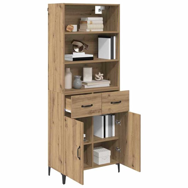 vidaXL Highboard Artisan-Eiche 69,5 x 34 x 180 cm Holzwerkstoff