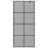 vidaXL Walk-in Duschwand Schwarz 90 x 195 cm Geh&auml;rtetes Glas
