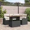 vidaXL Garten-Sofa-Set mit Kissen 5 pcs Schwarz und Creme