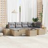 vidaXL Gartensofa-set mit Kissen 7 pcs Beige Poly-Rattan