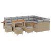 vidaXL Gartensofa-set 14 Stk. 10-Sitzanzahl Beige und Hellgrau