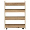 vidaXL Aufbewahrungswagen Schmal 4 Etagen Artisan-Eiche Holzwerkstoff