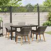 vidaXL Garten Essgruppe mit Kissen 5 pcs Grau Poly-Rattan