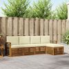 vidaXL Sofagarnituren 5 pcs Natur und Creme Massivholz Akazie