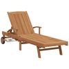 vidaXL Sonnenliege mit Kissen Braun 195 x 59 x 78,5 cm Massivholz Teak