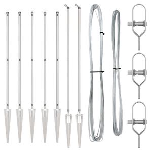 vidaXL Zaunpfosten 7 pcs Silber Ø32mm 160 cm Verzinkter Stahl