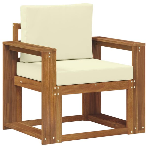 vidaXL Outdoor-Sofa Massives Akazienholz und Polyester Natur