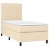 vidaXL Boxspringbett mit Matratze & LED Creme 90x200 cm Stoff