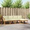 vidaXL Outdoor-Sofagarnitur 5 pcs Natur und Creme Massivholz Akazie