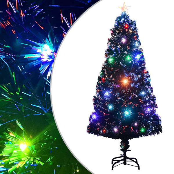 vidaXL Vorbeleuchteter Weihnachtsbaum mit St&auml;nder und LED 120 cm Glasfaser
