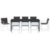 vidaXL Garten Essgruppe 9 pcs Wei&szlig; Pulverbeschichteter Stahl