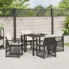 vidaXL Garten Essgruppe 5 pcs Schwarz Poly-Rattan