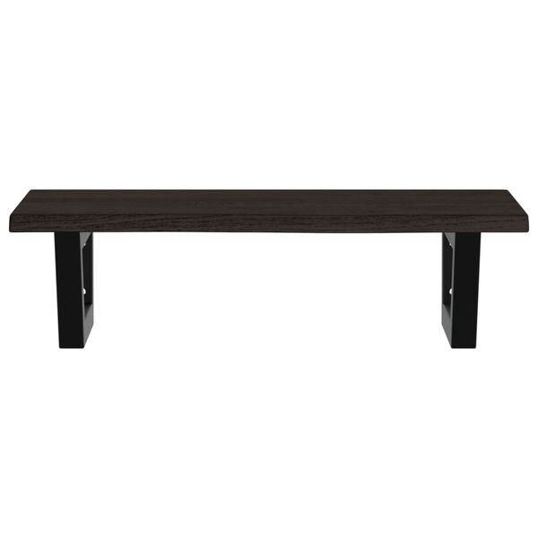 vidaXL Waschtischplatte mit Halterung Stahl und Massivholz Eiche