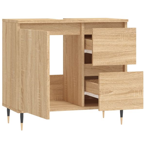vidaXL Badschrank Sonoma-Eiche 65x33x60 cm Holzwerkstoff