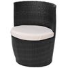 vidaXL 3-tlg. Bistro-Set mit Auflagen Poly Rattan Schwarz