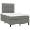 vidaXL Boxspringbett mit Matratze & LED Dunkelgrau 120x190 cm Stoff