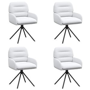vidaXL Drehstuhl Esszimmer 4 stk. Kunstleder Wei&szlig; 59 x 59,5 x 90 cm