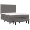 vidaXL Boxspringbett mit Matratze Grau 140x190 cm Kunstleder