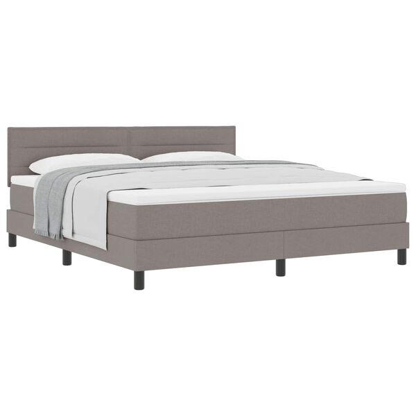 vidaXL Boxspringbett mit Matratze Taupe 180 x 200 cm Stoff