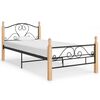 vidaXL Bettgestell Schwarz Metall 90x200 cm