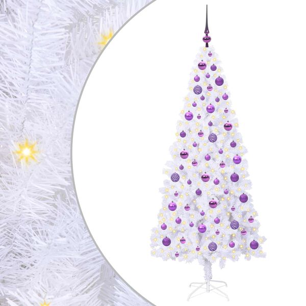 vidaXL K&uuml;nstlicher Weihnachtsbaum Wei&szlig; 180 cm PVC und Stahl