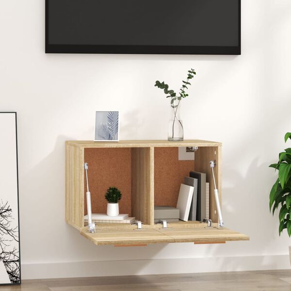 vidaXL Wandschrank Sonoma-Eiche 60x36,5x35 cm Holzwerkstoff