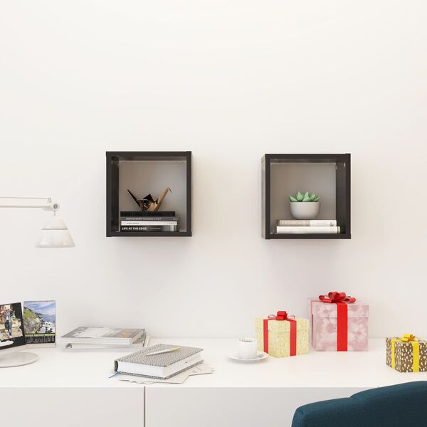 vidaXL W&uuml;rfelregale 2 Stk. Grau 26x15x26 cm