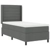 vidaXL LED Boxspringbett mit Matratze Dunkelgrau 80 x 200 cm Stoff