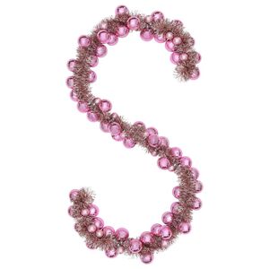 vidaXL Weihnachtskugelgirlande Rosa 186 cm Polystyrol