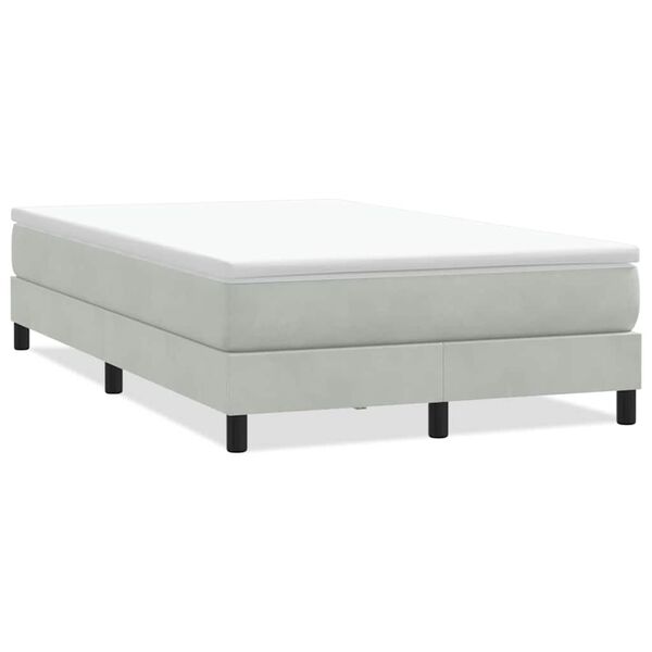 vidaXL Boxspringbett ohne Matratze Hellgrau 120x210 cm Samt