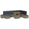 vidaXL Garten-Sofa-Set mit Speicher 9 pcs Grau Poly Rattan