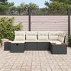 vidaXL Gartensofa-set mit Kissen 6 pcs Schwarz Poly-Rattan