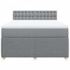 vidaXL Boxspringbett mit Matratze Hellgrau 160x200 cm Stoff