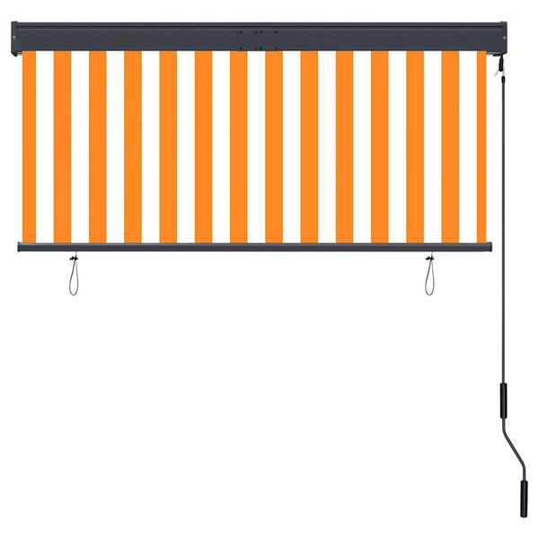 vidaXL Au&szlig;enrollo 140x250 cm Wei&szlig; und Orange