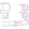 vidaXL 5-tlg. Wohnwand mit LED-Beleuchtung R&auml;uchereiche Holzwerkstoff