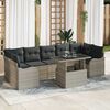 vidaXL Garten-Sofa-Set mit Kissen 8 pcs Hellgrau Poly Rattan