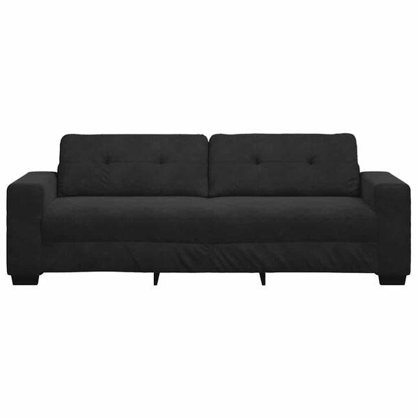 vidaXL 3-Sitzer-Sofa Schwarz 220x78x80 cm Samt