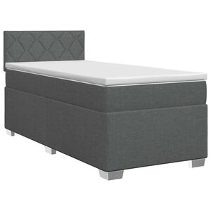 vidaXL Boxspringbett mit Matratze Dunkelgrau 80 x 200 cm Stoff