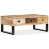 vidaXL Couchtisch mit 3 Schubladen Massivholz Mango 90x50x35 cm