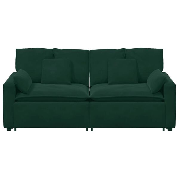 vidaXL Modulares Sofa mit Kissen Dunkelgr&uuml;n