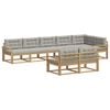 vidaXL Outdoor-Sofagarnitur 6 pcs Wei&szlig; und Hellgrau Polyester