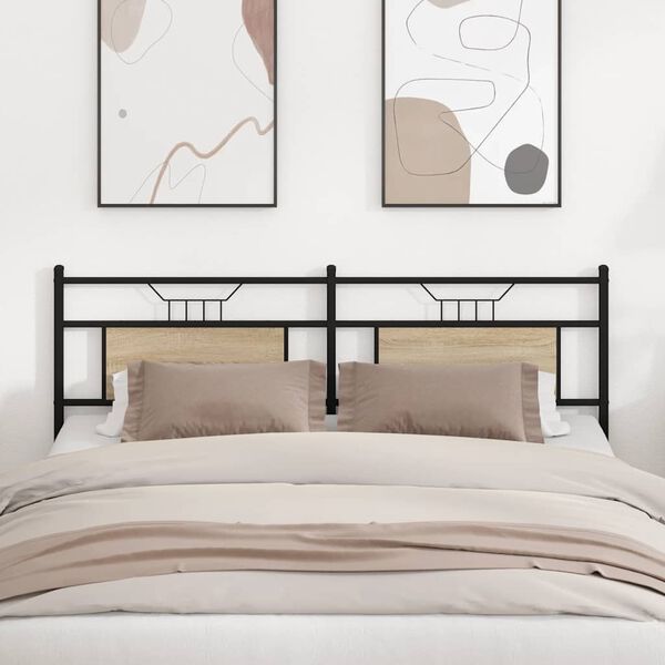 vidaXL Ersatz-Kopfteil Sonoma-Eiche 180 cm Holzwerkstoff und Stahl