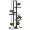 vidaXL Blumenst&auml;nder 5-Etagen 43x22x98 cm Schwarz Metall