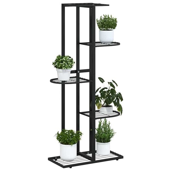 vidaXL Blumenst&auml;nder 5-Etagen 43x22x98 cm Schwarz Metall