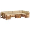 vidaXL Outdoor-Sofagarnitur 11 Stk. Natur und Beige