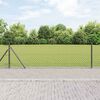 vidaXL Zaunpfosten Grau 25 x 0,4 m (60 x 60 mm Maschen) Stahl und PVC