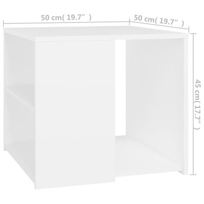 vidaXL Beistelltisch Weiß 50x50x45 cm Holzwerkstoff